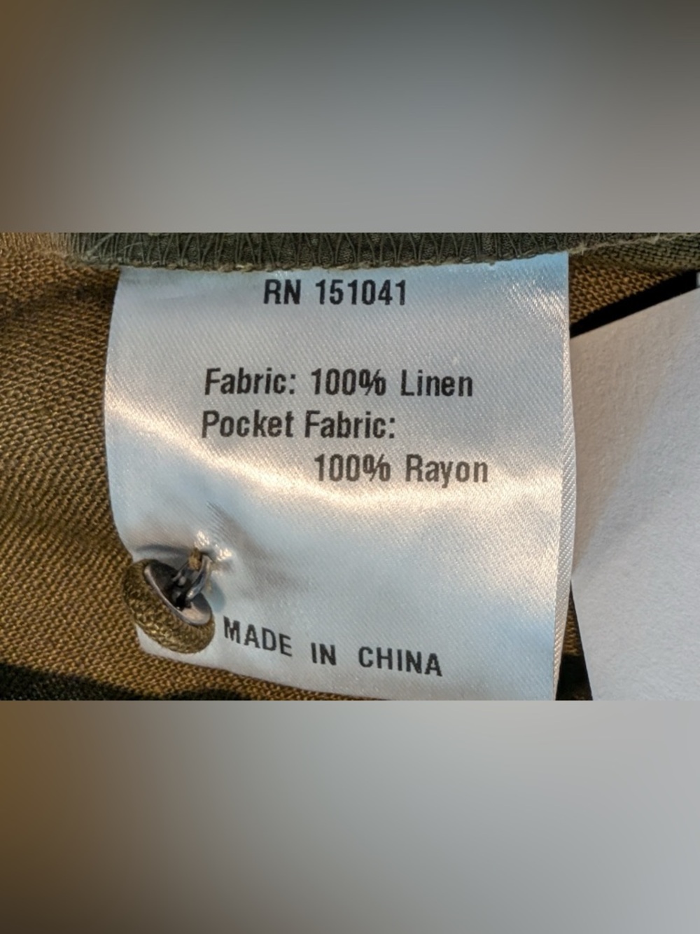 CAARA Women’s Kathrin Linen Short Olive NWT Size 8 - Picture 5 of 10